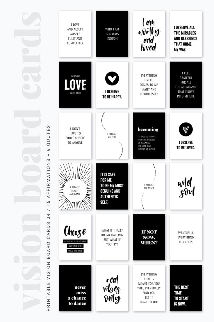 Vision Board Printables | Printable Quotes &  Affirmation Cards ...