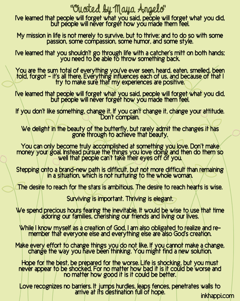 Maya Angelou Quotes -Be Inspired! {part 2} - inkhappi