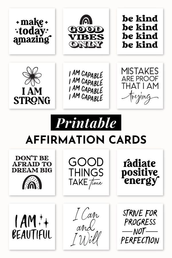 30 Printable Affirmation Cards That Will Inspire You To Be Your ...
