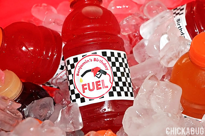 free printable race car water bottle labels