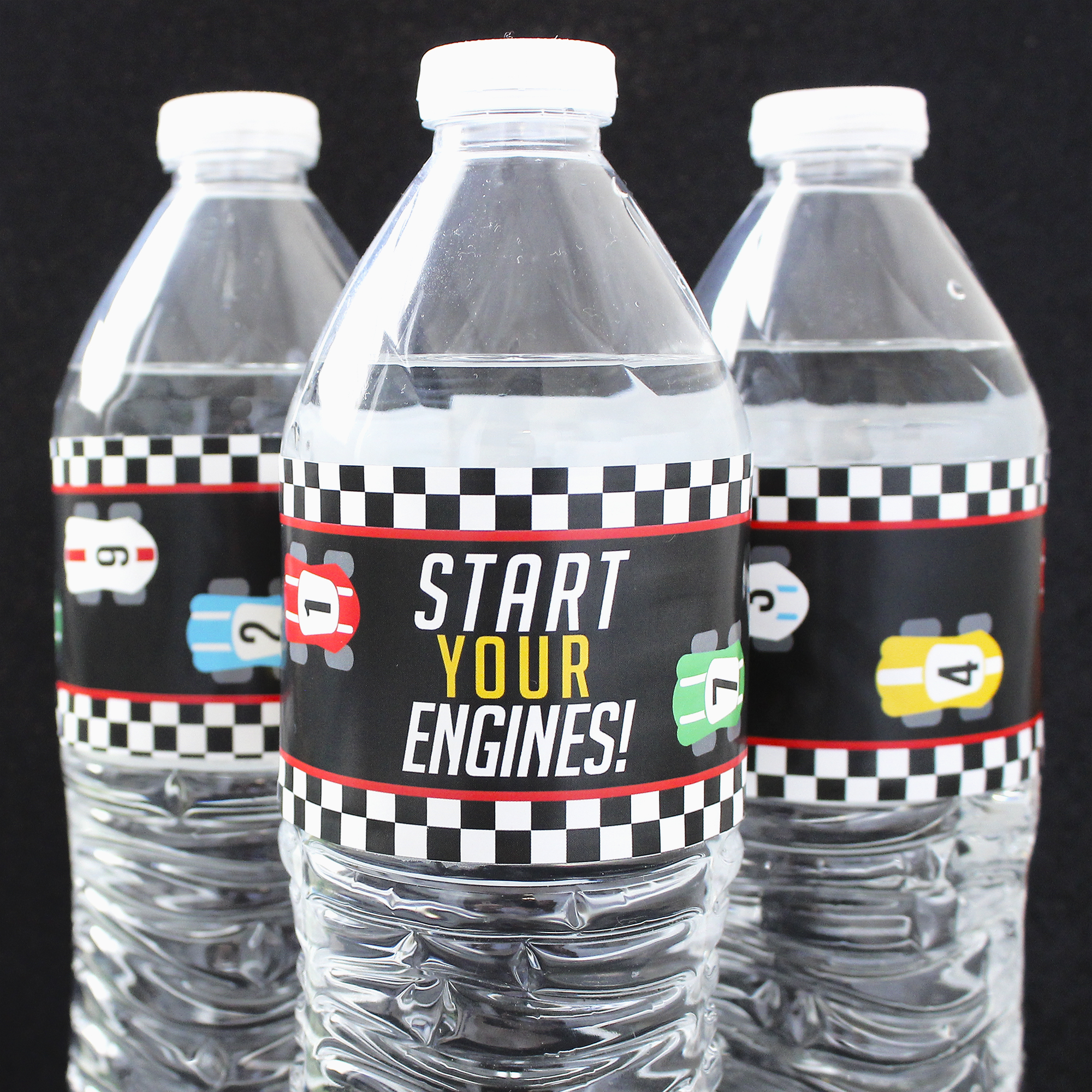 free printable race car water bottle labels