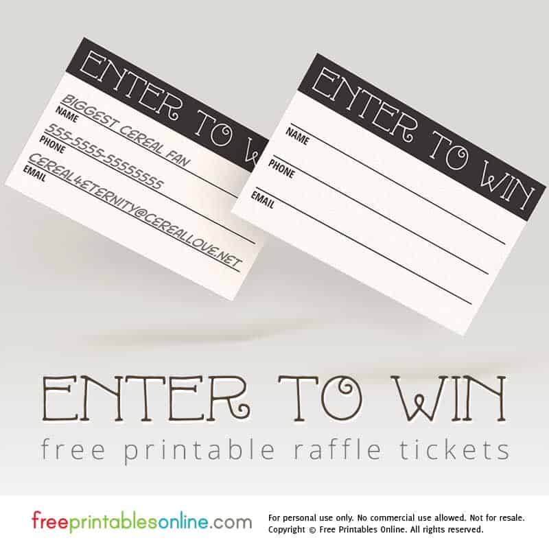 free printable raffle tickets black and white