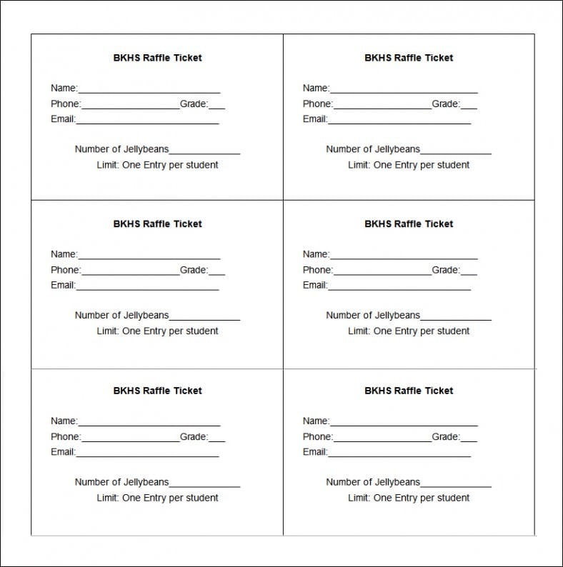 19+ Sample Printable Raffle Ticket Templates - PSD, Ai, Word