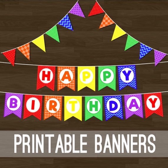 free printable rainbow banner