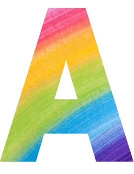 Bulletin Board Letters - Rainbow Theme Design - Printable or Digital