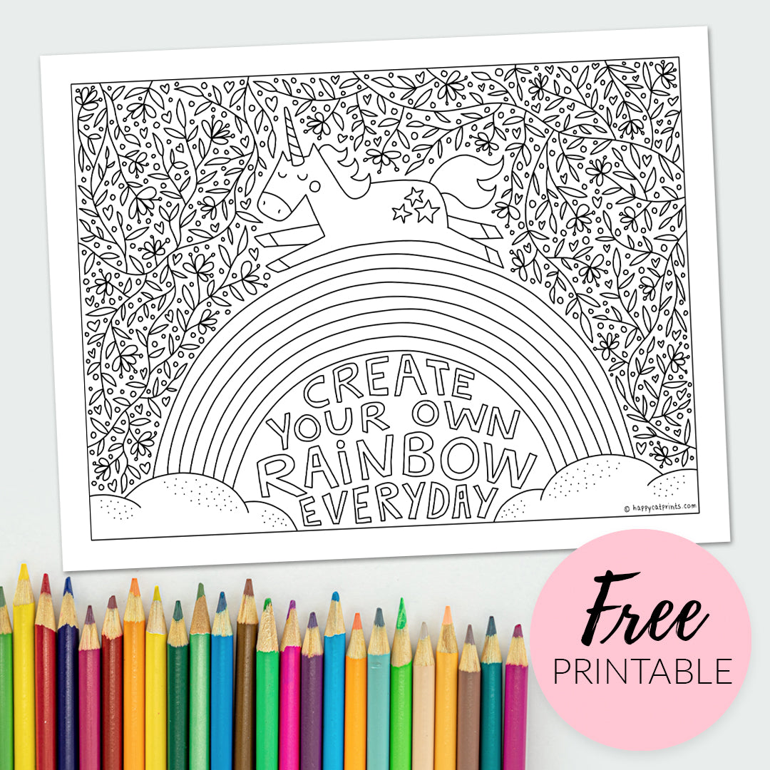 free printable rainbow stationery