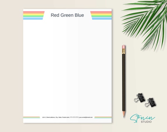 free printable rainbow stationery