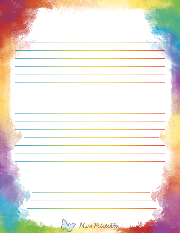 free printable rainbow stationery