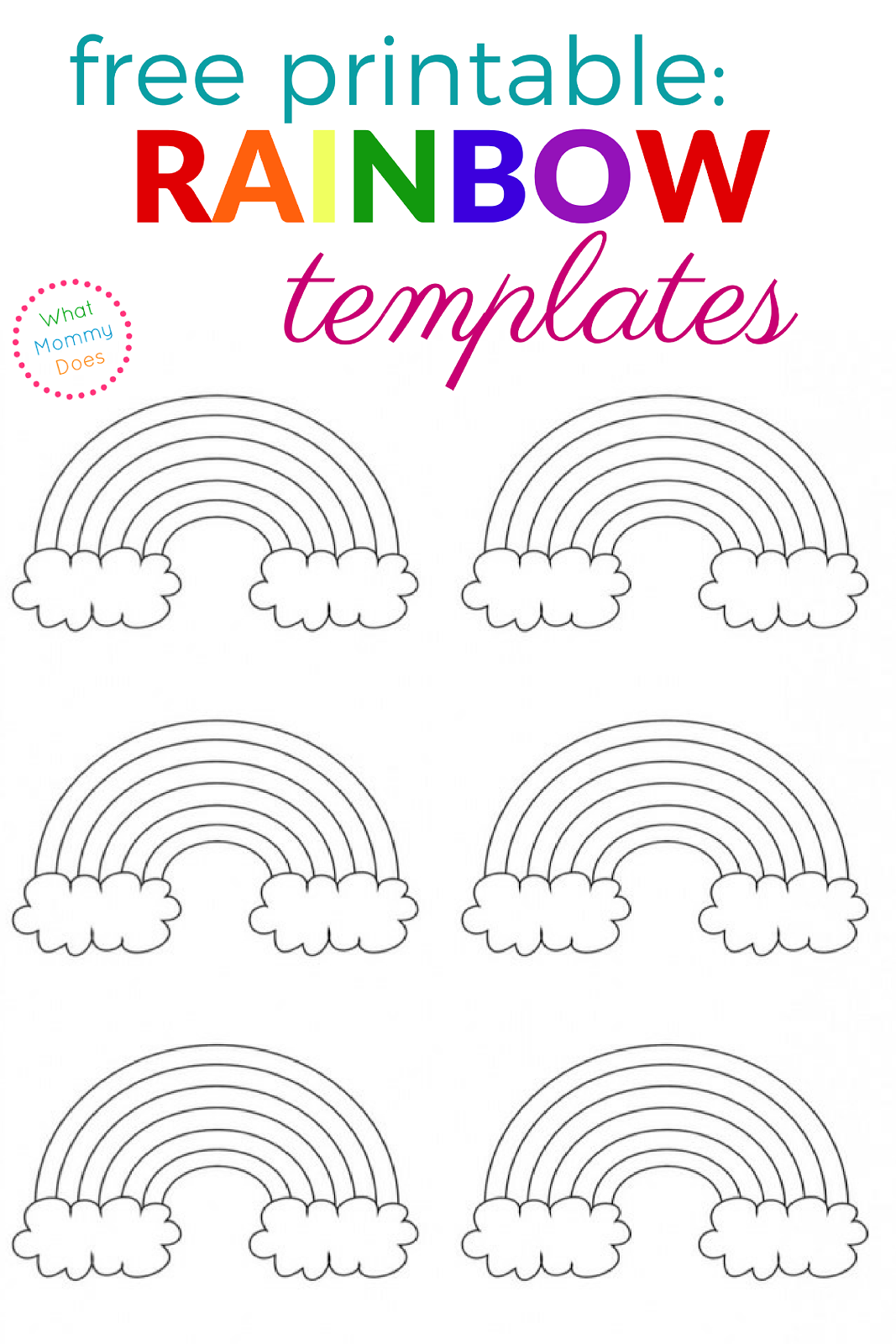 Free Printable Rainbow Templates - Large, Medium &  Small Patterns