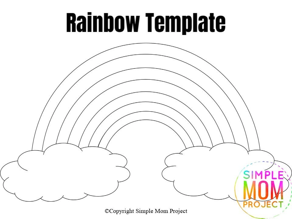 Free Printable Rainbow Templates in Large and Small - Simple Mom ...