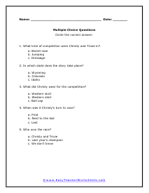free printable reading comprehension worksheet for 4th grade