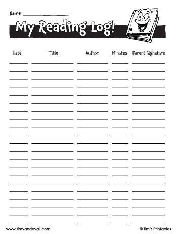Printable Reading Log Templates, Record Your Reading