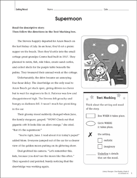 free printable reading worksheet for 4th grade
