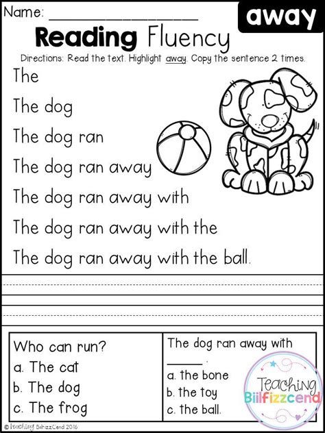 free printable reading worksheet for kindergarten