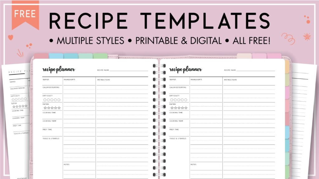 free printable recipes with pictures