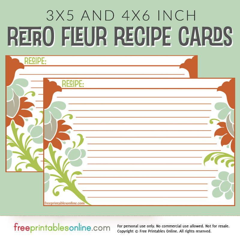 free printable recipes with pictures