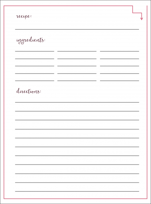 free printable recipes with pictures