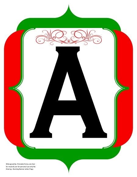fancy-black-red-green-printable-banners-letters-number