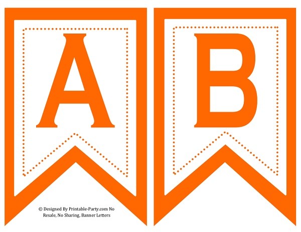 free printable red banner letters