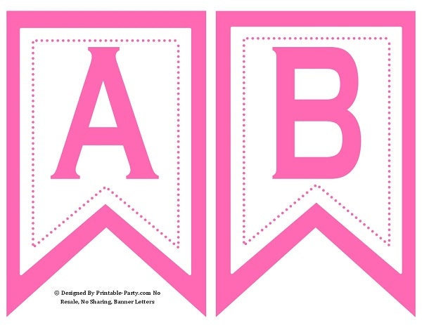 free printable red banner letters