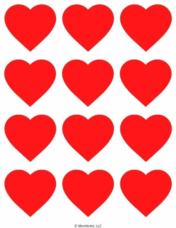 free printable red heart templates