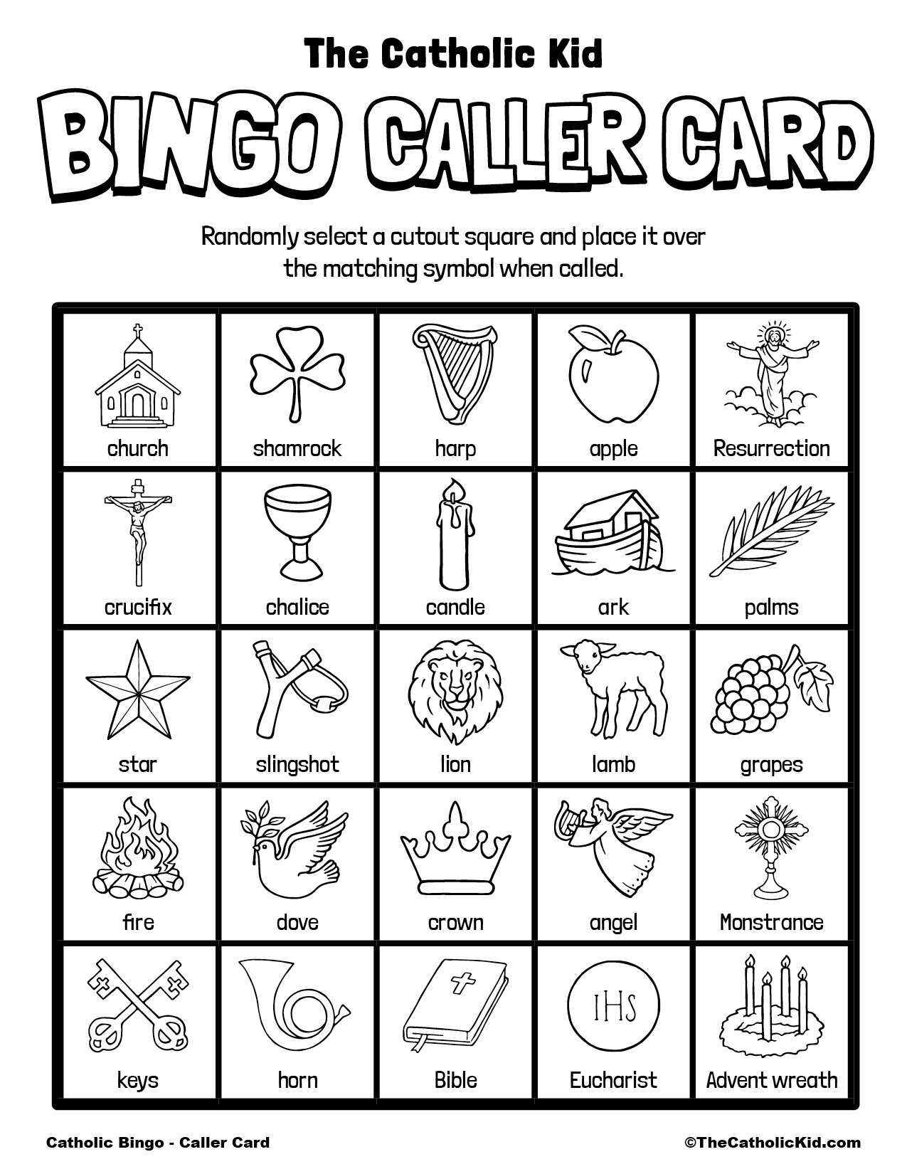 Free Printable Catholic Bingo Game Cards - TheCatholicKid.com