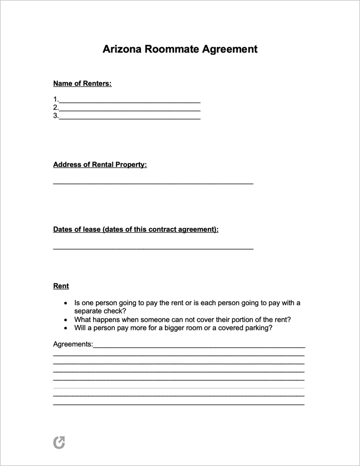 free printable rental agreement form az
