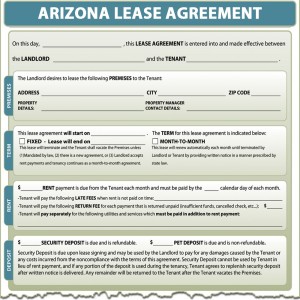 free printable rental agreement form az