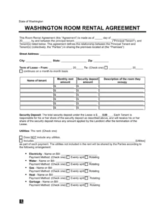 free printable rental agreement washington state