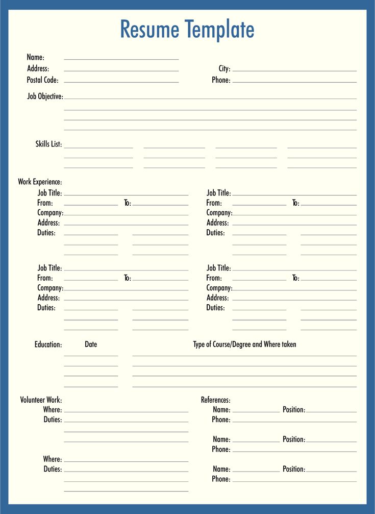 free printable resume pdf