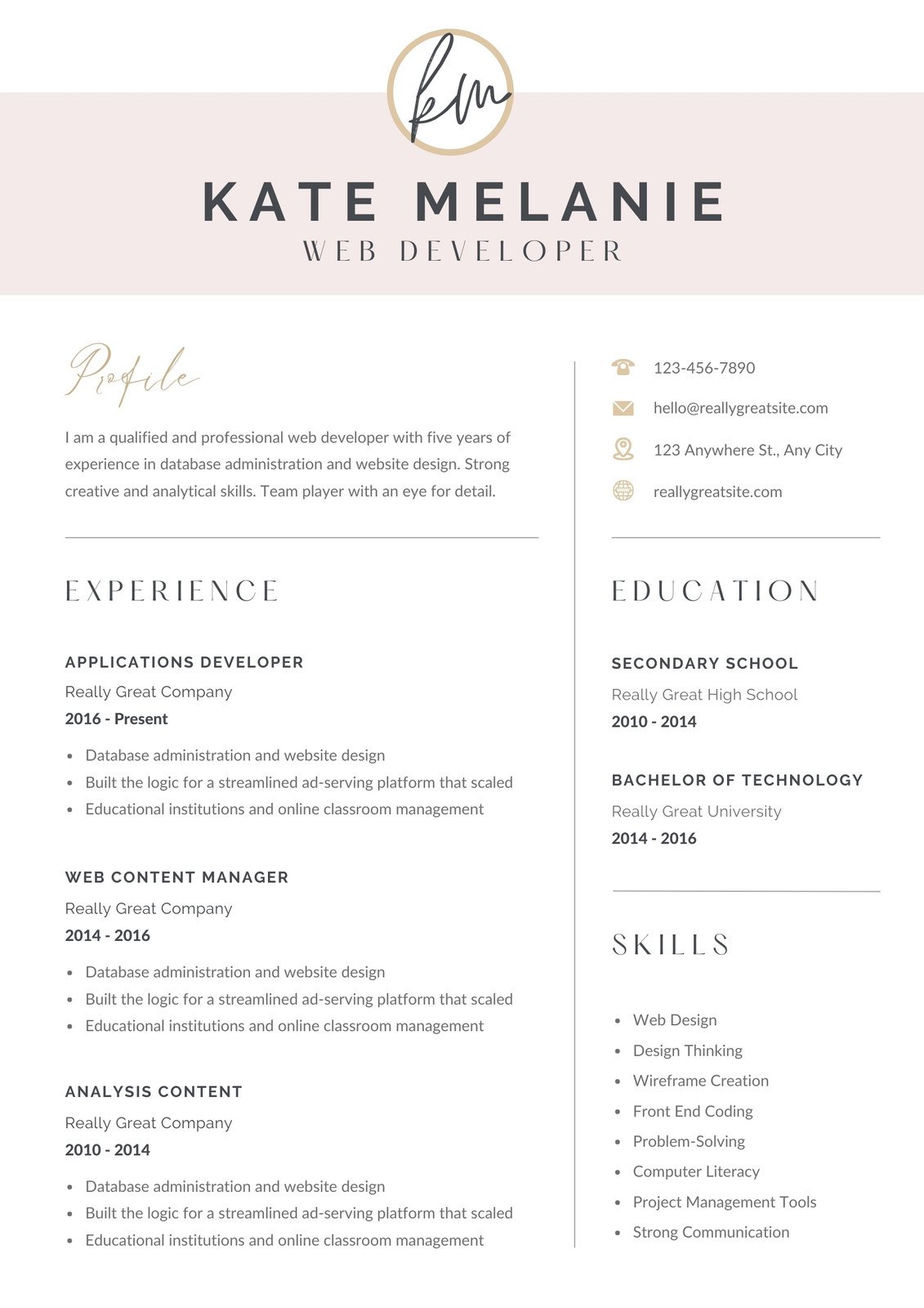 Free custom printable high school resume templates 
