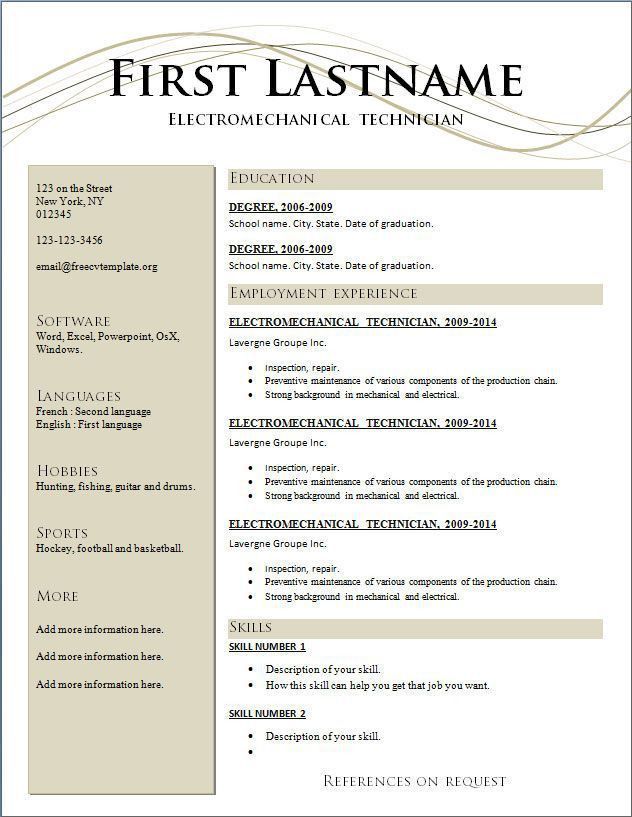 free printable resume templates australia