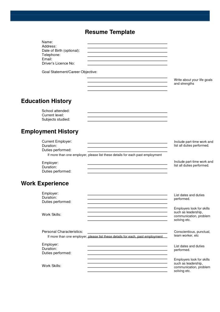 free printable resume templates australia