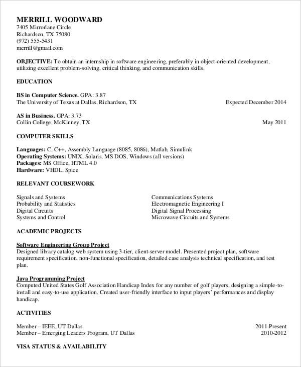 free printable resume templates australia