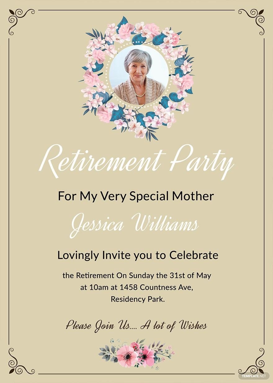 Retirement Party Invitation Template in Word, PSD, Illustrator ...