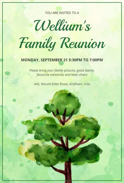free printable reunion invitation templates