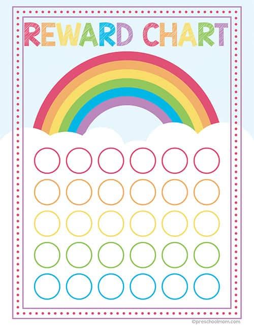 free printable reward charts for preschool