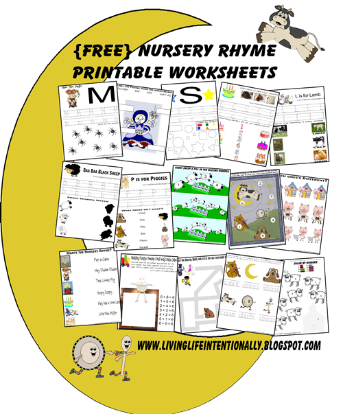 free printable rhymes for kindergarten