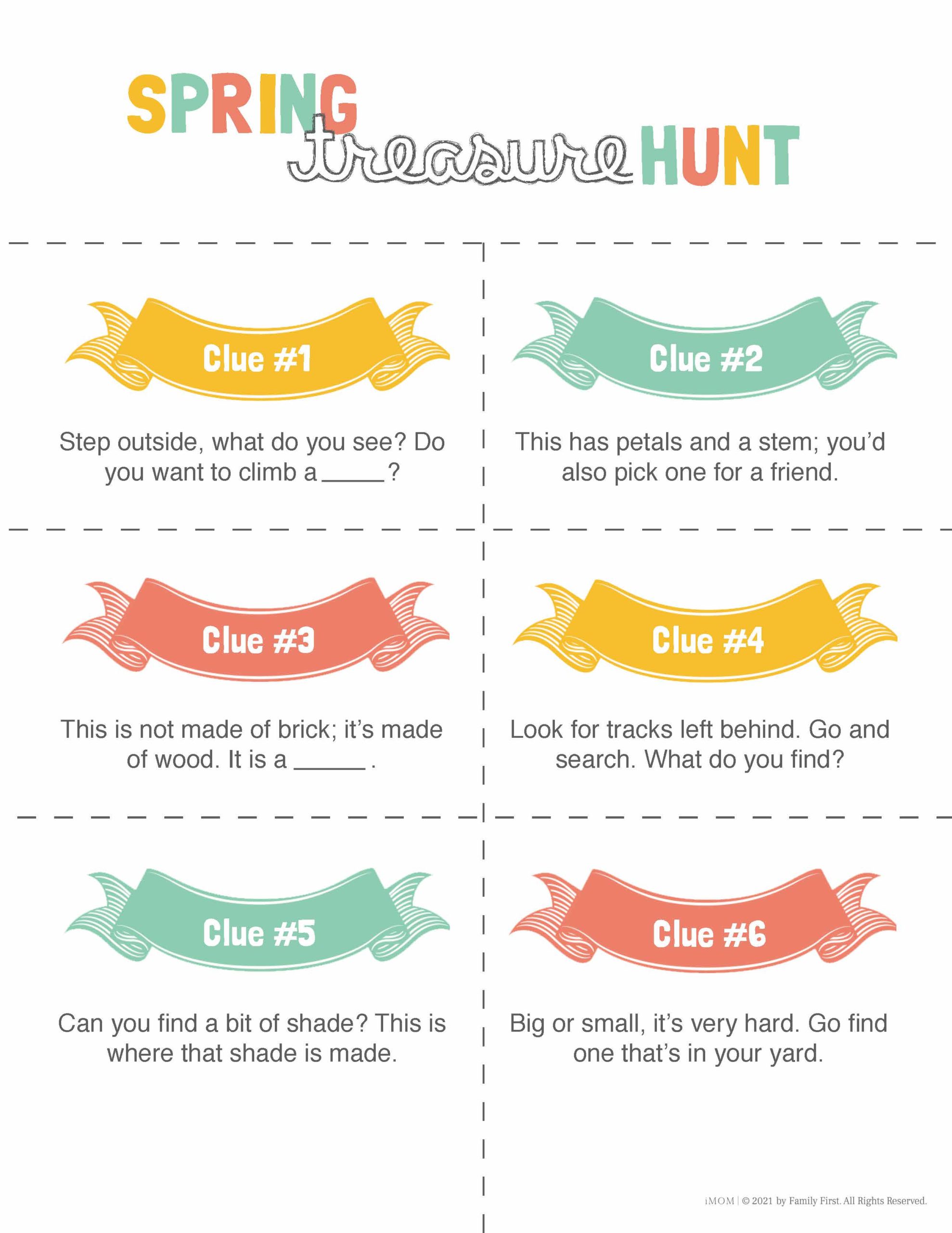 Spring Scavenger Hunt for Kids (Free Printable) - iMOM