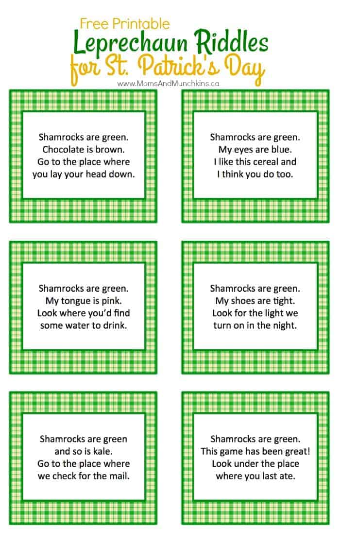 St. Patricks Day Treasure Hunt - Moms &  Munchkins