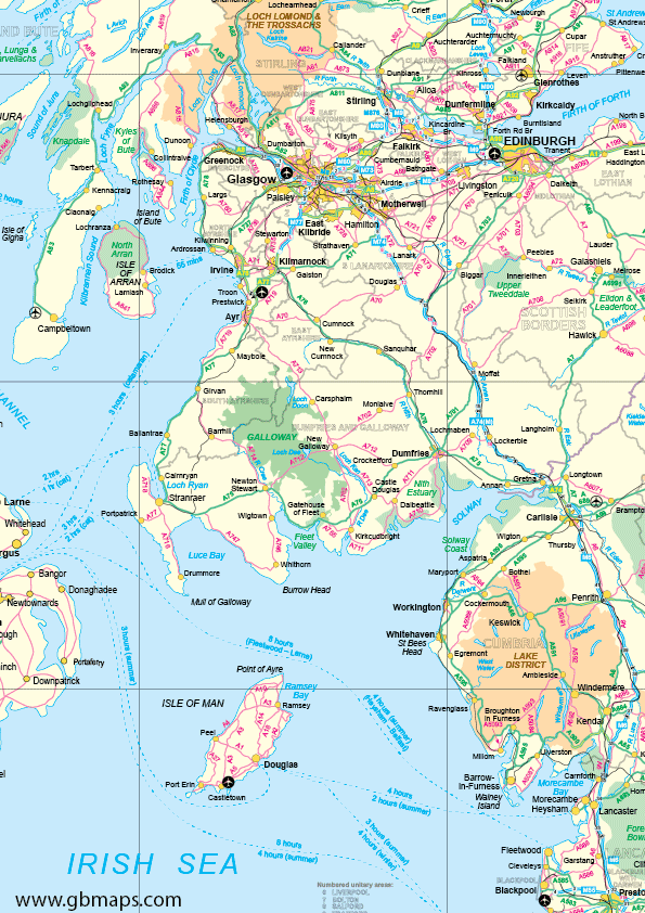 free printable road map of scotland