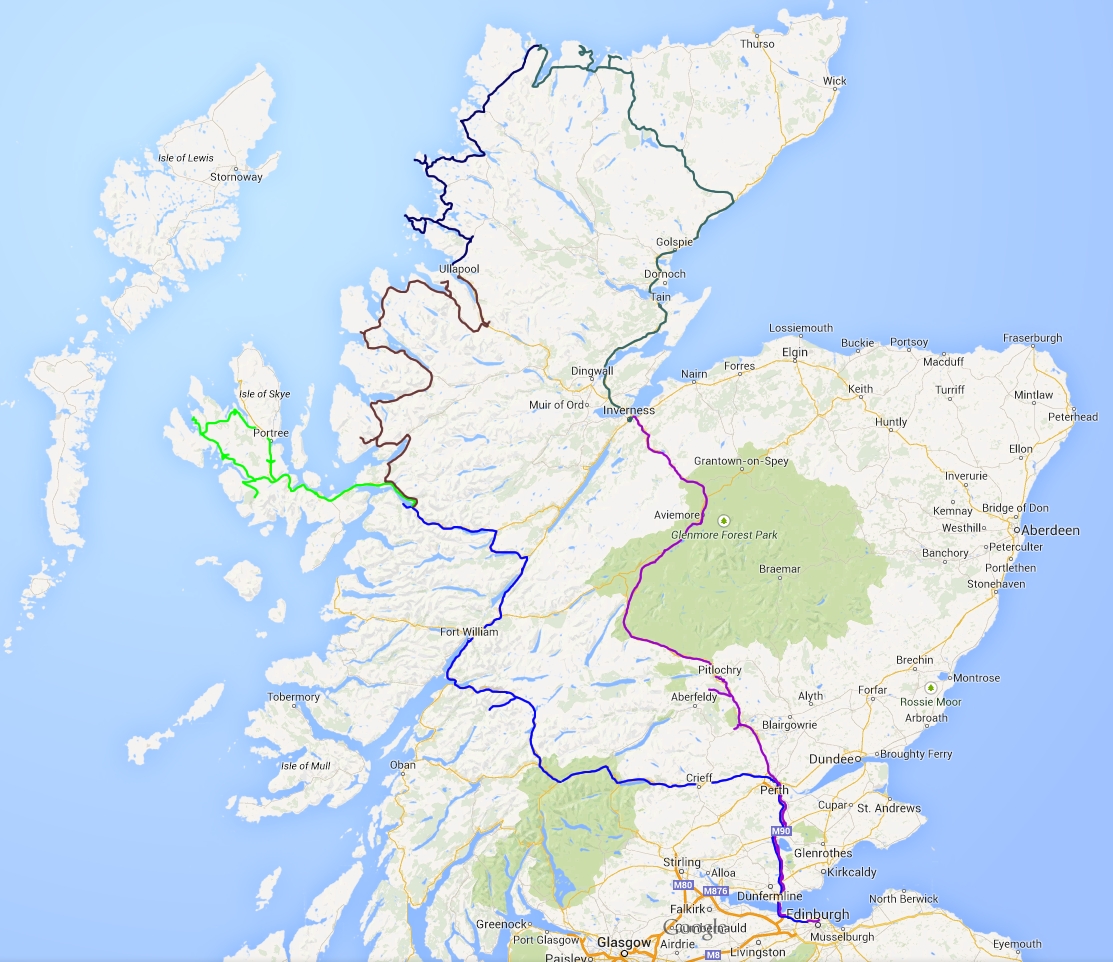 free printable road map of scotland