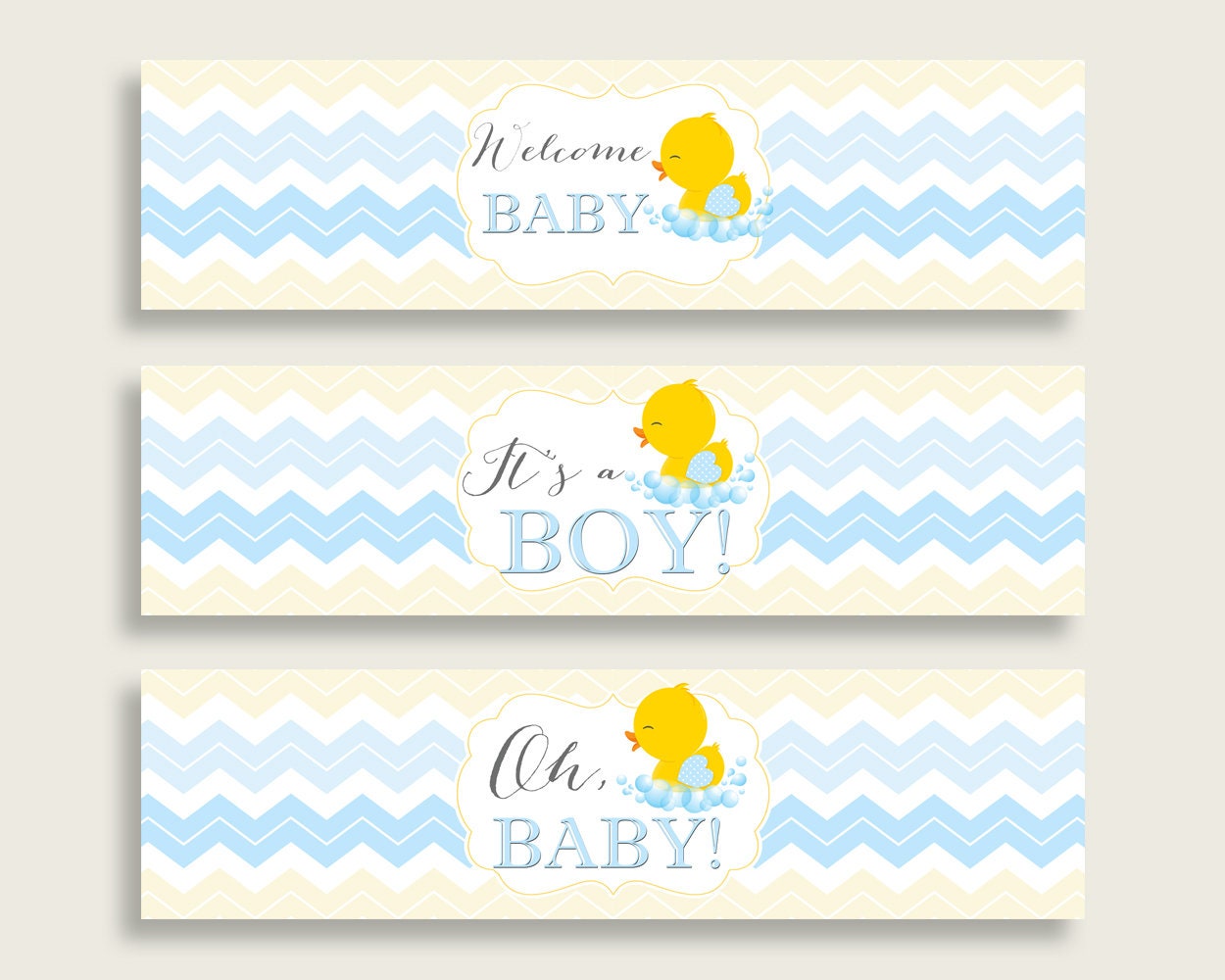 free printable rubber duck water bottle labels