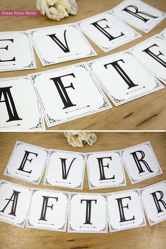 Rustic Wedding Banner Printable - Press Print Party !