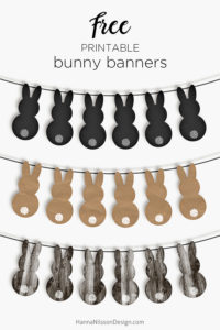 Easter bunny banners | Rustic spring home decor - Hanna Nilsson Design