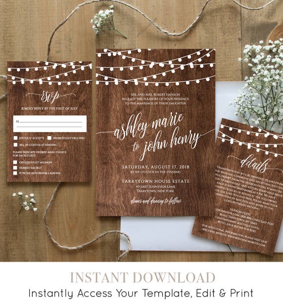 free printable rustic invitation templates