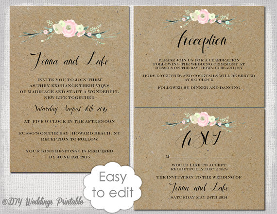 free printable rustic invitation templates