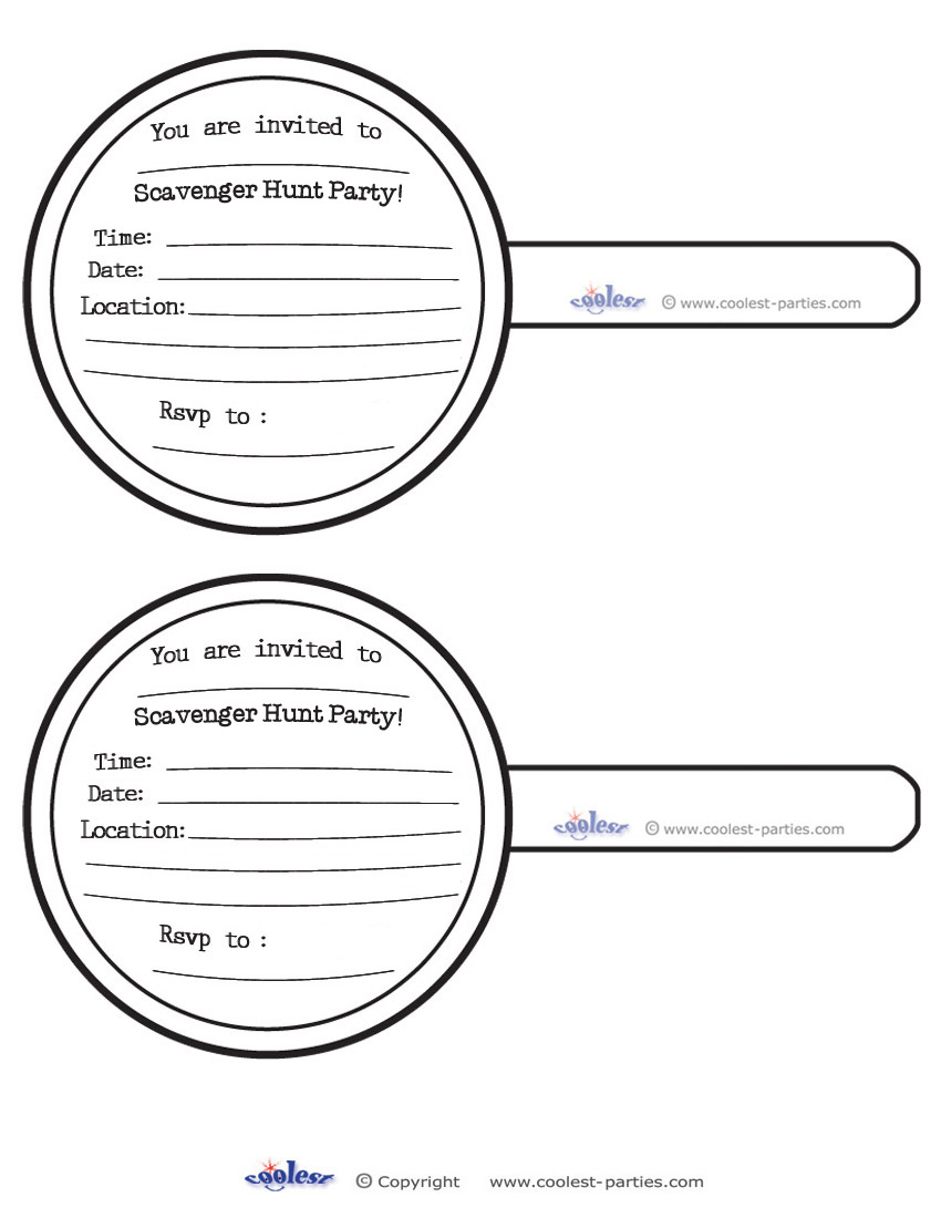 free printable scavenger hunt invitations