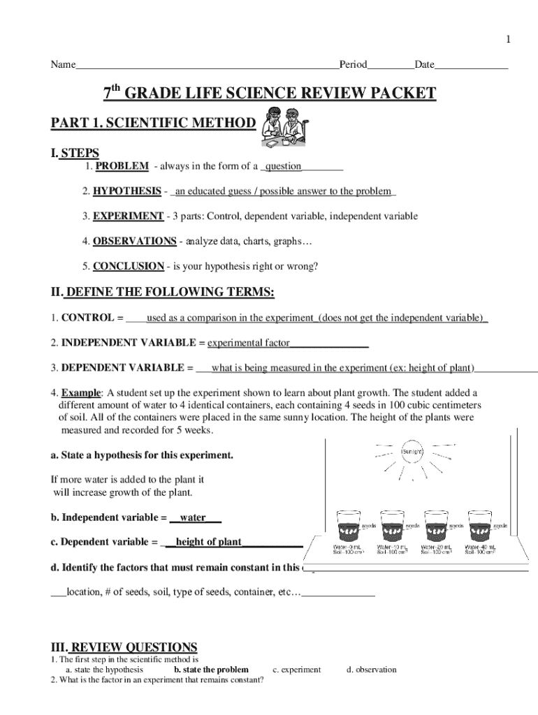 7th Grade Life Science Worksheets Pdf - Fill Online, Printable ...