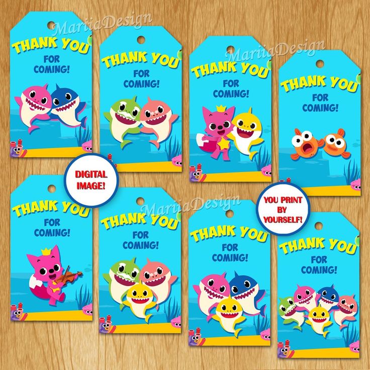 free printable shark thank you tags